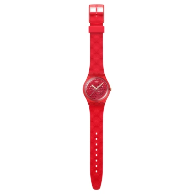 montre swatch love in scarlet saint valentin 2026 rouge cœurs