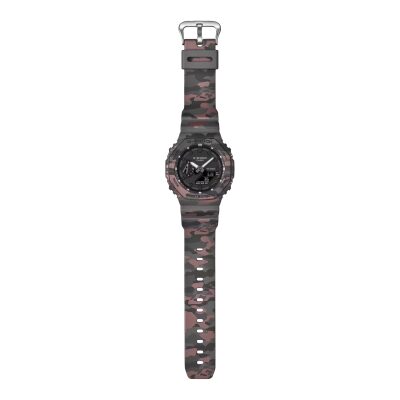 montre casio g shock GA 2100 serie noir et rose camouflage étanche 20 bar