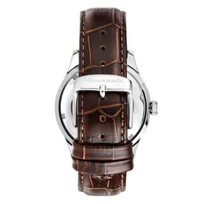 montre maserati -sorpasso-mouvement automatique- 42 mm bracelet cuir marron