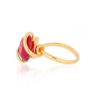 bague-andrea marazzini-cristal-swarovski-mini-siam cristal rouge ajustable