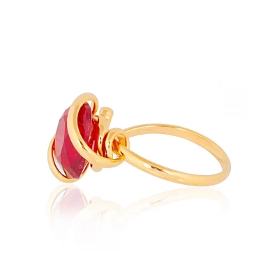 bague-andrea marazzini-cristal-swarovski-mini-siam cristal rouge ajustable