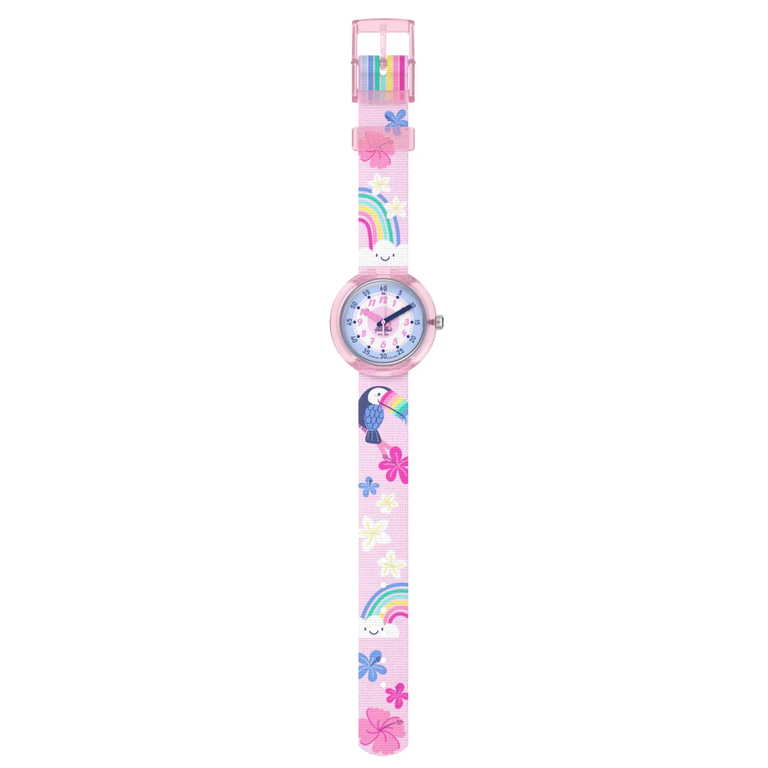 montre flik flak toucans treasures enfant toucans arc en ciel