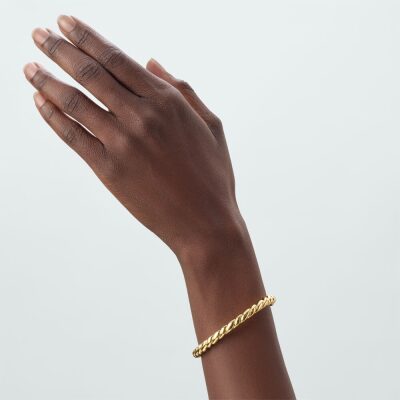 bracelet jonc agatha ramatuelle laiton doré torsadé