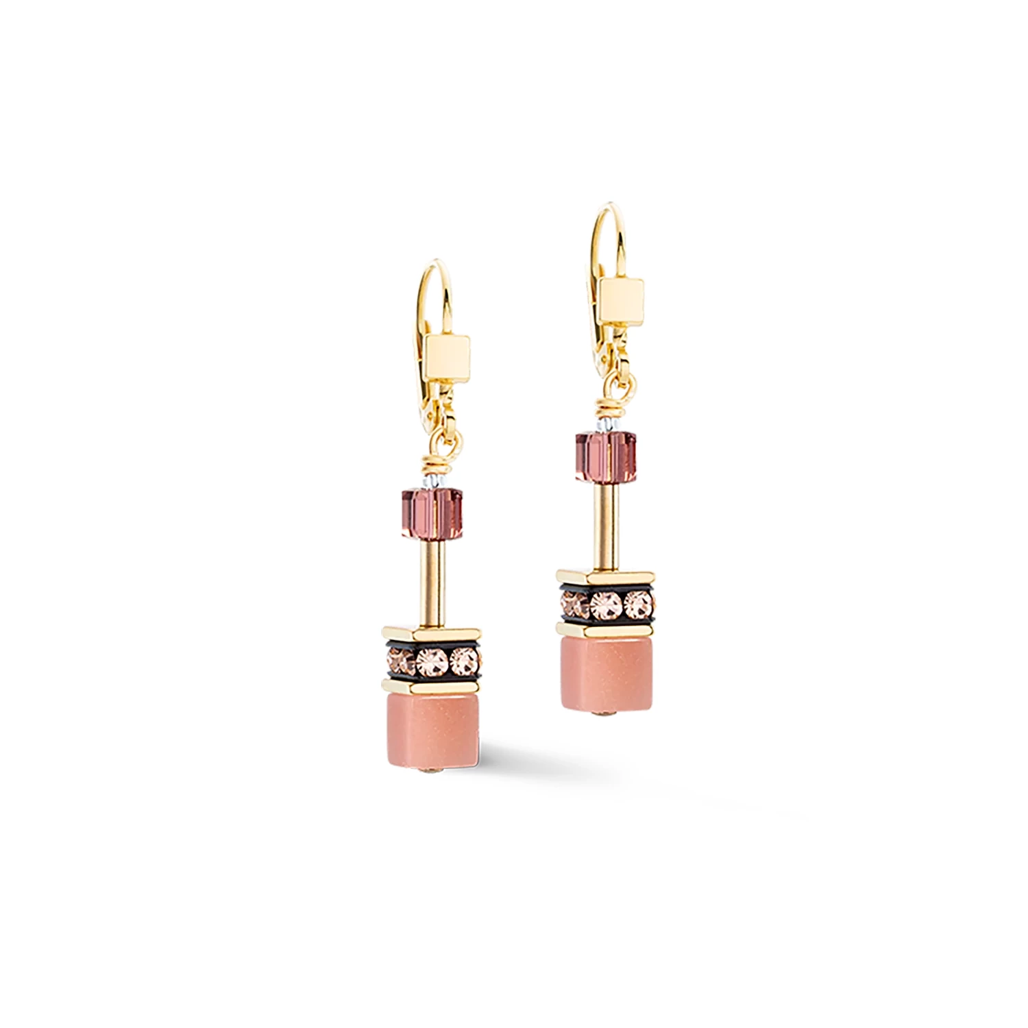 Boucles d'oreilles GeoCUBE® coeur de lion Iconic golden Blush