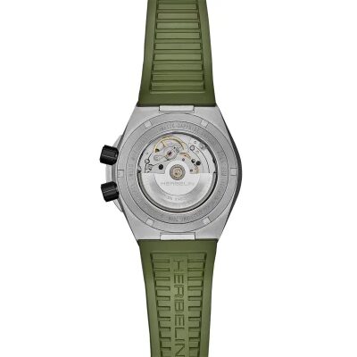 montre herbelin -cap-camarat-auto-titane-diver-kaki-1745titick vue de dos mécanisme apparent
