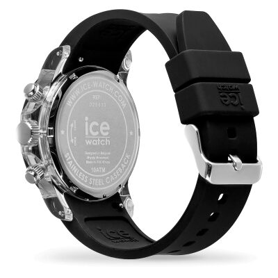 montre ice watch ice bewatch clear black turquoise vue de dos boucle ardillon