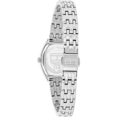 montre-tommy-hilfiger-collection-norah-en-acier-argente 22 mm bracelet acier cadran bleu vue de dos