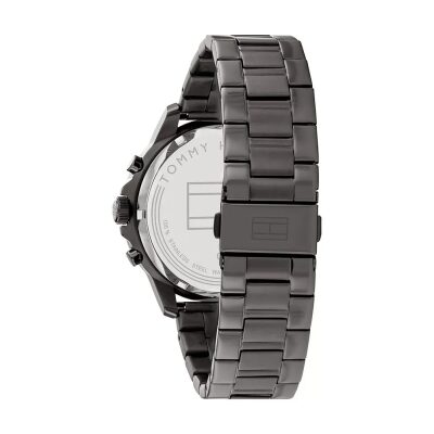 montre-tommy-hilfiger-en-acier-gris henry bracelet acier gris vu de dos