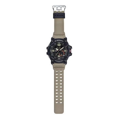 montre casio g shock pro master of mudmaster vue bracelet allongé beige 20 atm
