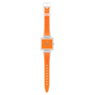 montre swatch what if... see thru orange vue bracelet